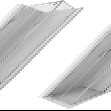 Mexen Exo отваряща се душ кабина 100 x 100 см, прозрачна, хром - 8182-100-100-01-00