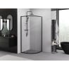 Mexen Exo кръгла плъзгаща се душ кабина 80 x 80 cm, прозрачна, черна - 8131-080-080-70-00