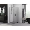 Mexen Exo-S плъзгаща се полукръгла душ кабина 80 x 80 см, прозрачна, черна