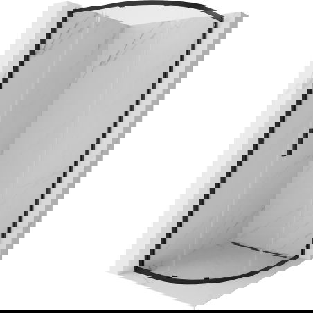 Mexen Exo заоблена душ кабина с плъзгащи врати 90 x 90 см, прозрачна, черна - 8131-090-090-70-00