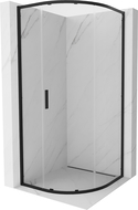 Mexen Exo кръгова плъзгаща душ кабина 90 x 90 см, прозрачна, черна - 8131-090-090-70-00