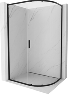 Mexen Exo полукръгла асиметрична плъзгаща се душ кабина 120 x 90 cm, прозрачна, черна - 8131-120-090-70-00