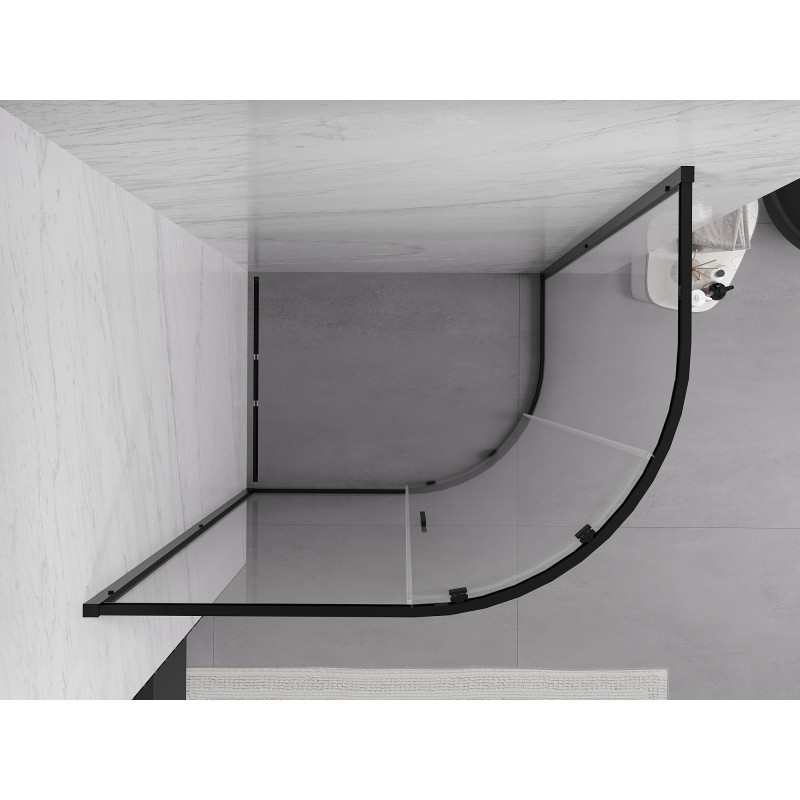 Mexen Exo-S асиметрична раздвижна полукръгла душ кабина 120 x 90 см,