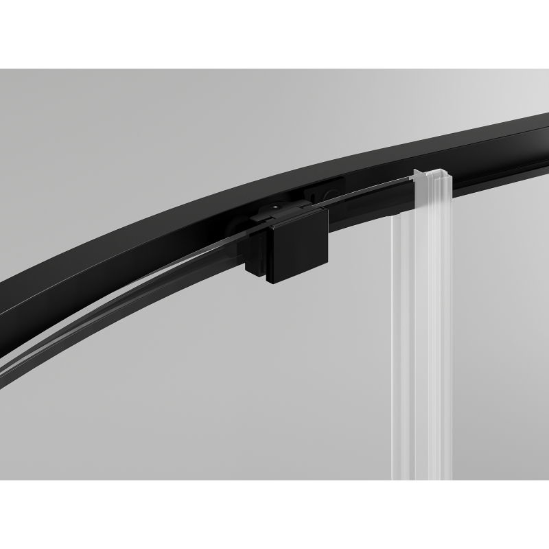 Mexen Exo ъглова асиметрична плъзгаща се душ кабина 100 x 80 см, прозрачна, черна - 8131-100-080-70-00