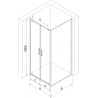 Mexen Exo душ кабина с отваряща се врата 70 x 80 см, прозрачна, хром - 8182-070-080-01-00