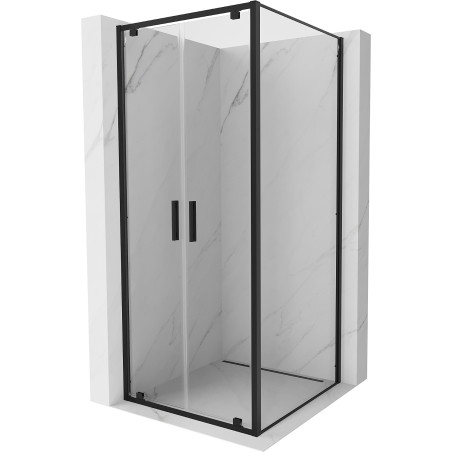 Mexen Exo-BR Duo плъзгаща се душ кабина 80 x 80 см, прозрачна, черна - 8182-080-080-70-00