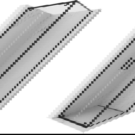 Mexen Exo Душ кабина отваряща се 80 x 80 cm, прозрачна, черна - 8182-080-080-70-00