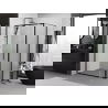 Mexen Exo панел душ кабина отваряема 70 x 80 см, прозрачна, черна - 8182-070-080-70-00