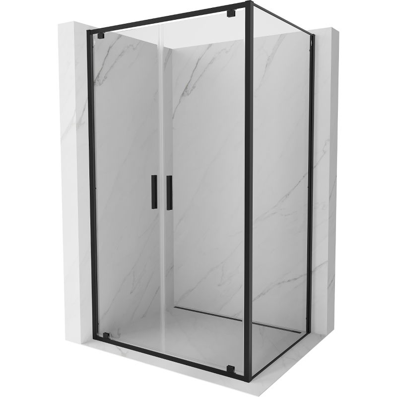 Mexen Exo панел душ кабина отваряема 70 x 80 см, прозрачна, черна - 8182-070-080-70-00