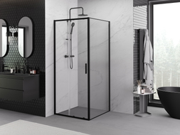 Mexen Exo-S плъзгаща се душ кабина 95 x 95 см, прозрачна, черна - 8151-095-095-70-00