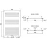 Mexen Mars лира за баня 900 x 600 mm, 430 W, черен - W110-0900-600-00-70