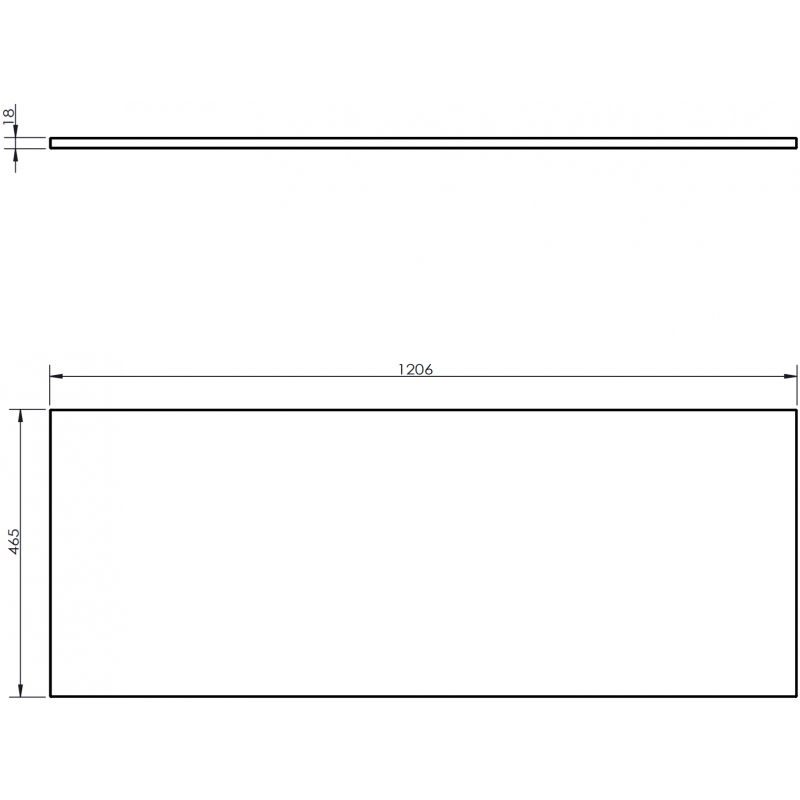 Mexen Uni плот за шкаф 120 см, бял мат - 91AXX-1204-464-18-01