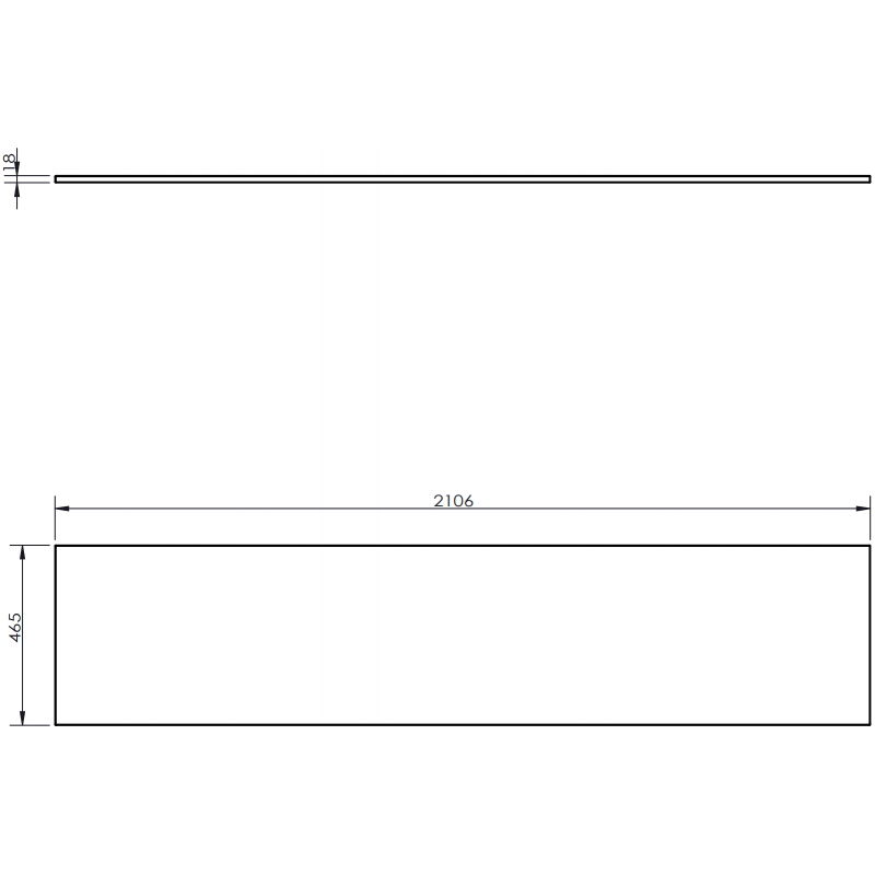 Mexen Uni плот за шкаф 210 см, бял мат - 91AXX-2104-464-18-01