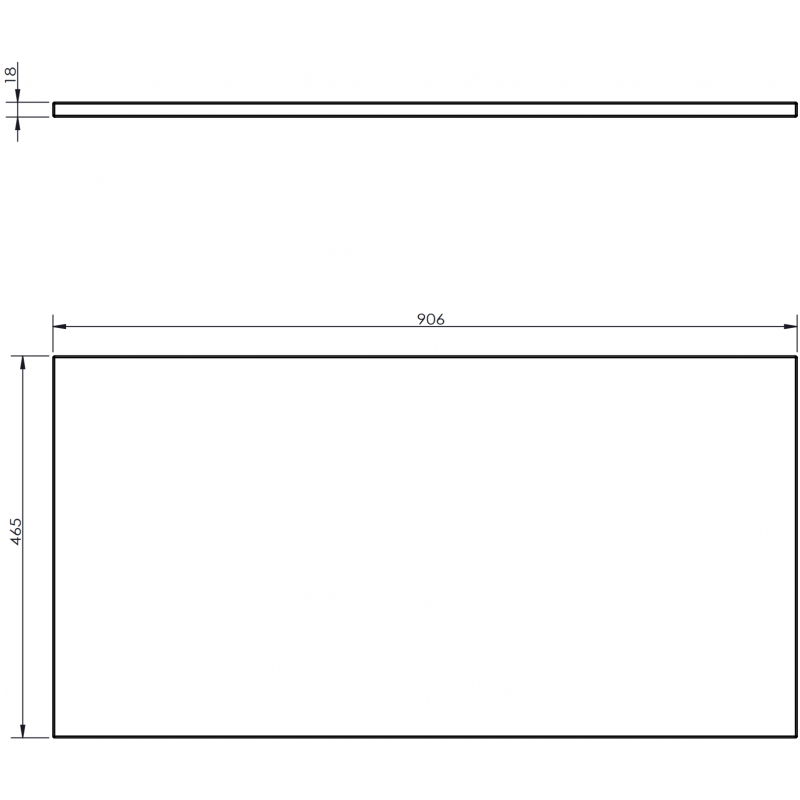 Mexen Uni плот за шкаф 90 см, сив мат - 91AXX-0904-464-18-62