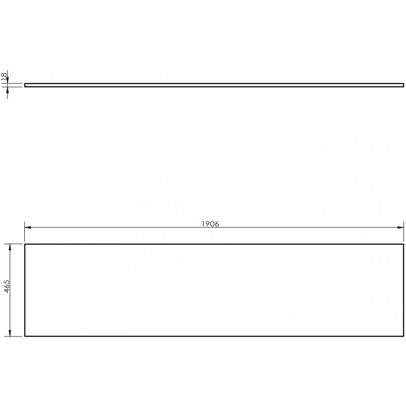 Mexen Uni плот за шкаф 190 см, черен гланц - 91AXX-1904-464-18-70