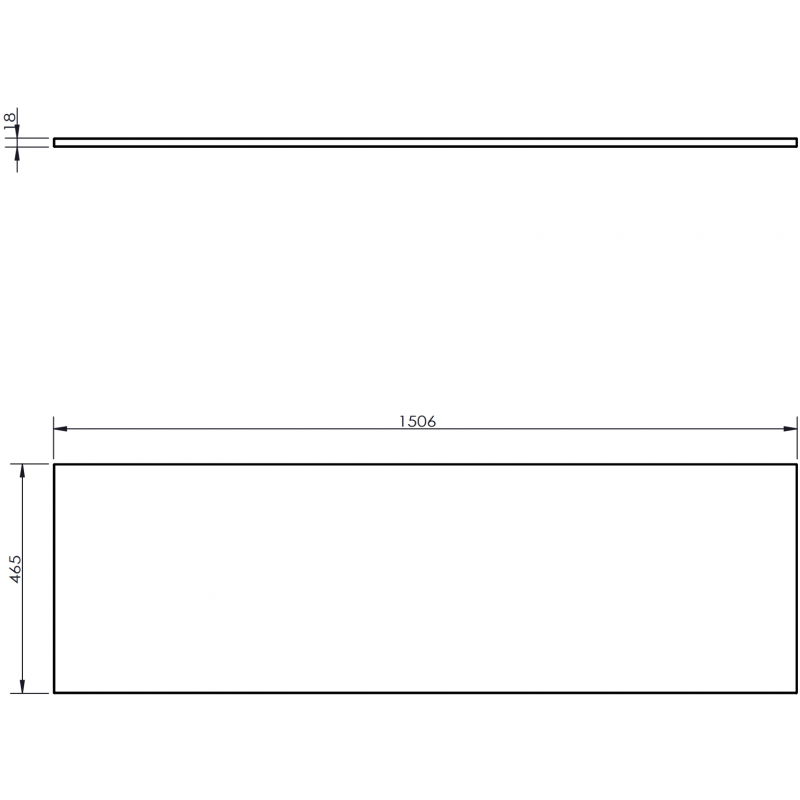 Mexen Uni плот за шкаф 150 см, черен мат - 91AXX-1504-464-18-71