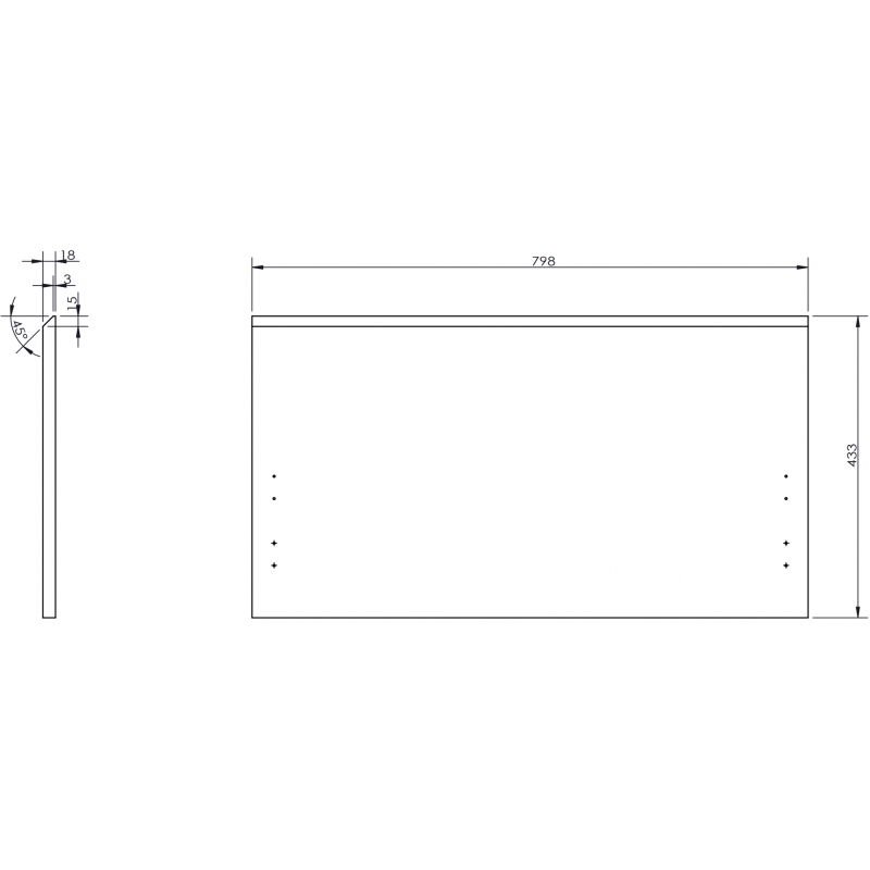 Mexen Orio предна част за корпус на шкаф за баня 80 x 43,5 см, бял гланц - 91A10-0800-470-1-00