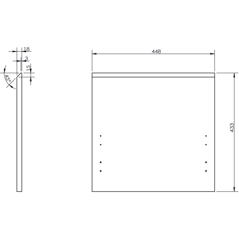 Mexen Orio предна част на корпус на шкаф за баня 45 x 43,5 см, бял мат - 91A10-0450-470-1-01