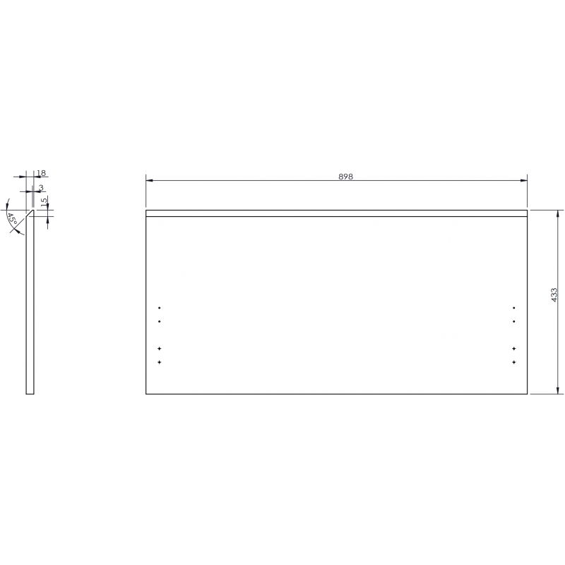 Mexen Orio предна част за корпус на баня 90 x 43,5 cm, бял мат - 91A10-0900-470-1-01