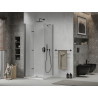 Mexen Lima сгъваема душ кабина 70 x 70 см, прозрачна, черна + корито Flat, бяло