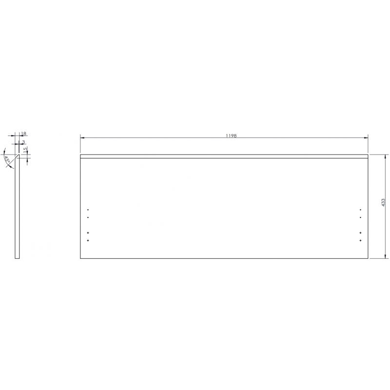 Mexen Orio предна част за корпус на шкаф за баня 120 x 43,5 cm, графит мат - 91A10-1200-470-1-66