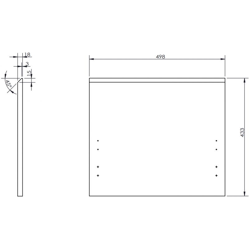 Mexen Orio предeн панел за корпус на шкаф за баня 50 x 43,5 см, черен гланц - 91A10-0500-470-1-70