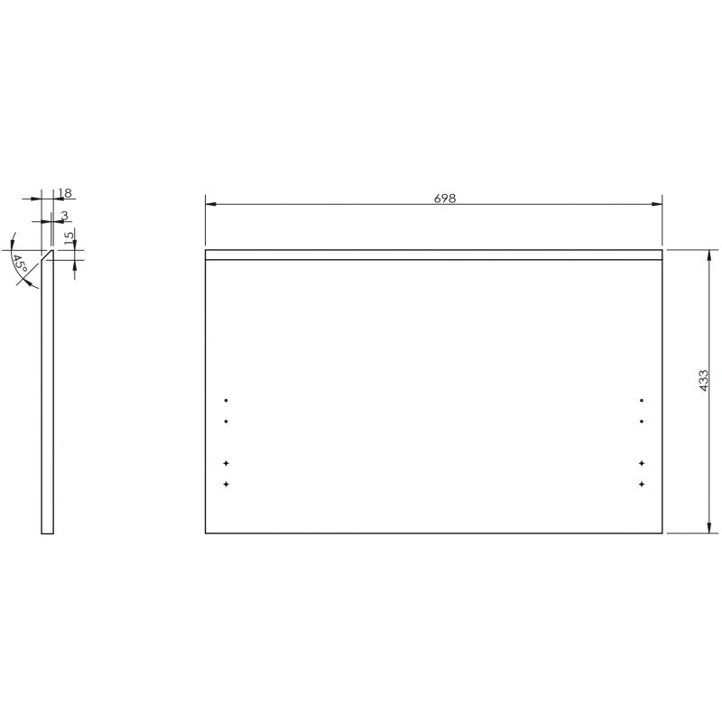 Mexen Orio преден панел за корпус на шкаф за баня 70 x 43,5 см, черен гланц - 91A10-0700-470-1-70