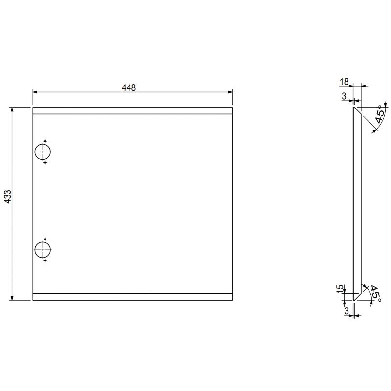 Mexen Orio преден панел за корпус шкаф за баня 45 x 43,5 см, черен мат - 91A11-0450-470-1-71