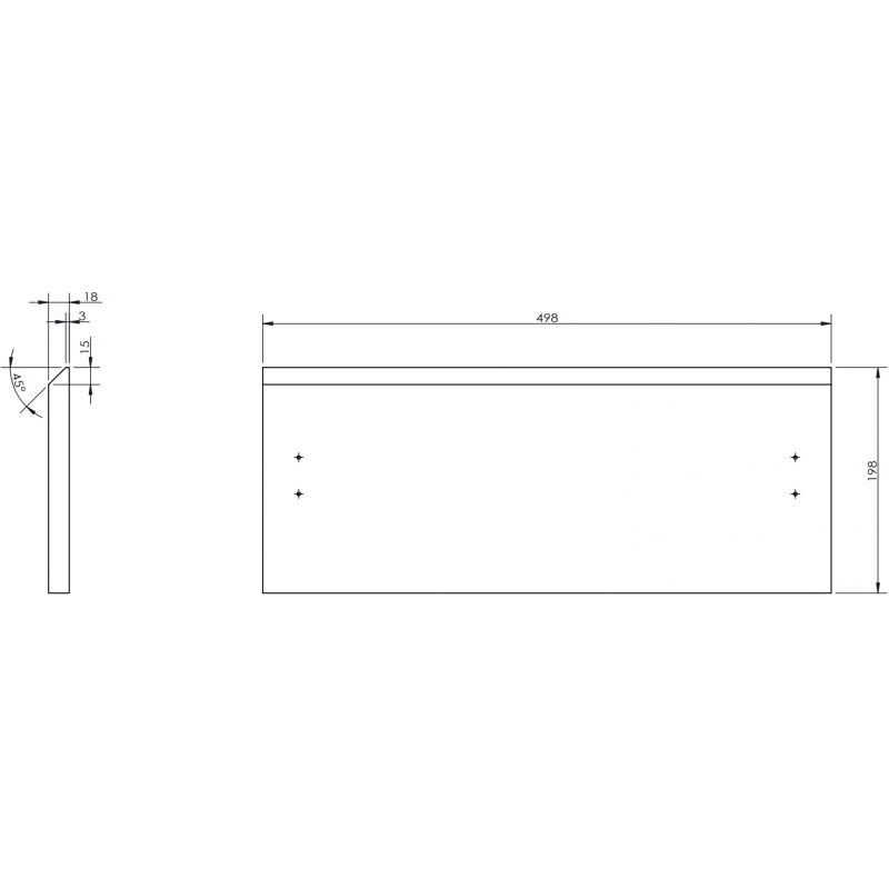 Mexen Rivel преден панел ryflowany за шкаф за баня 50 x 20 cm, сив мат - 91A20-0500-235-1-62