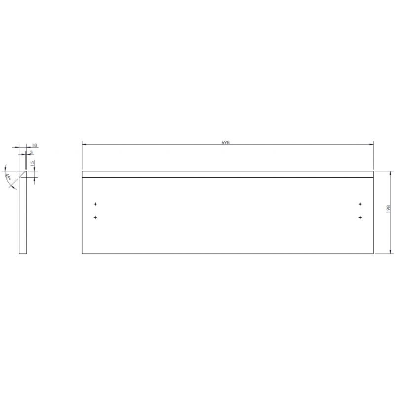 Mexen Rivel борд ryflowany за корпус на шкафче за баня 70 x 20 cm, графит мат - 91A20-0700-235-1-66