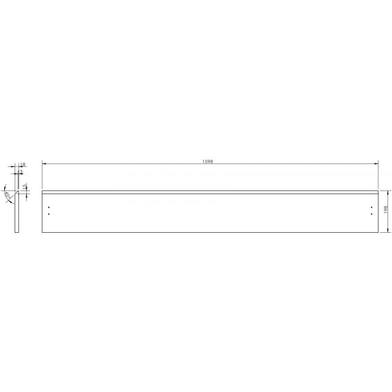 Mexen Rivel преден рифлован за корпус на шкафче за баня 160 x 20 cm, дъб - 91A20-1600-235-1-81