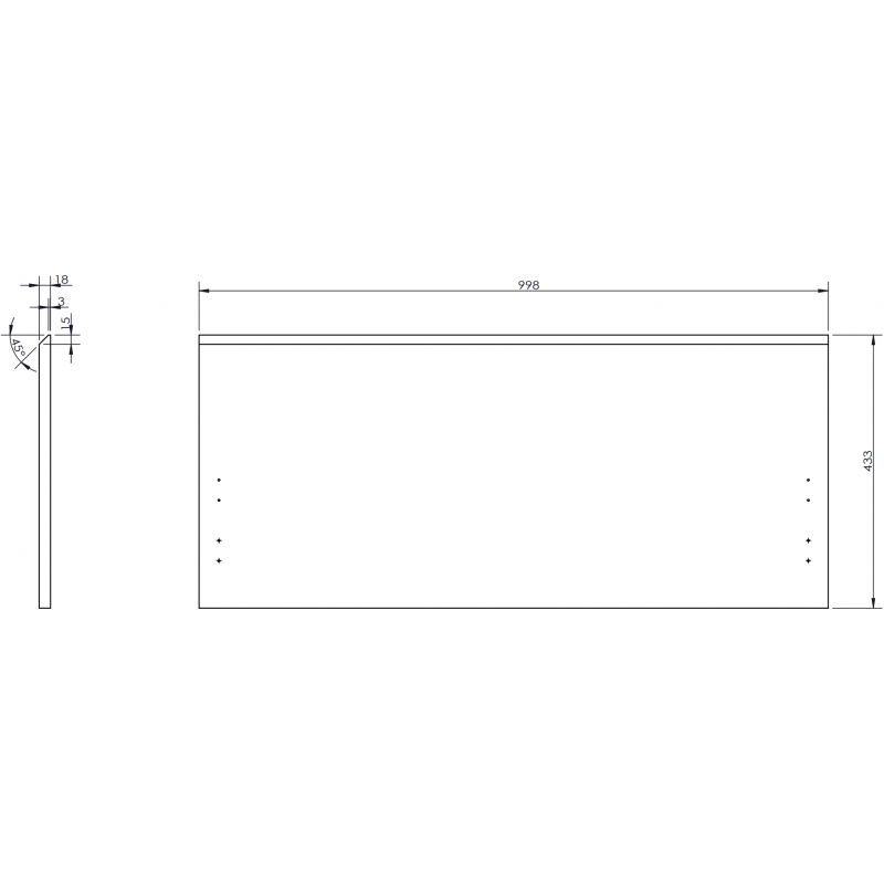 Mexen Rivel фронт ryflowany към корпуса на шкаф за баня 100 x 43,5 см, бял мат - 91A20-1000-470-1-01
