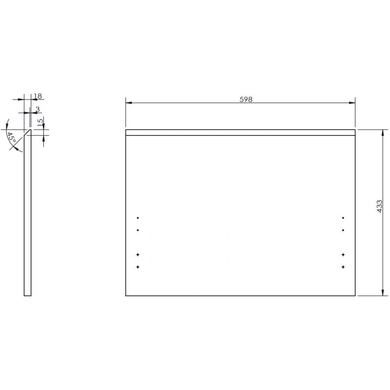 Mexen Rivel фронт с мост за шкафче за баня 60 x 43,5 см, черен мат - 91A20-0600-470-1-71