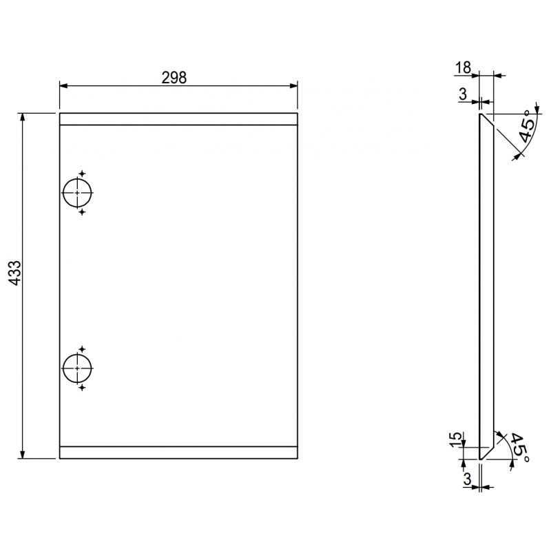 Mexen Rivel чело ryflowany за корпус на шкаф за баня 30 x 43,5 см, сив мат - 91A21-0300-470-1-62