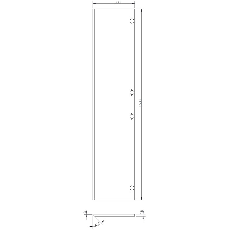 Mexen Rivel рифлован преден за корпус на шкафче за баня 35 x 160 cm, графит мат