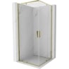 Квадратна душ кабина Mexen Exo 90 x 90 см, прозрачна, златиста - 8110-090-090-50-00
