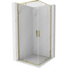 Mexen Exo-R Duo квадратна душ кабина 90 x 90 см, прозрачна, златиста - 8110-090-090-50-00