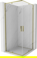 Квадратна душ кабина Mexen Exo 90 x 90 см, прозрачна, златиста - 8110-090-090-50-00