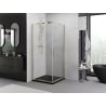 Квадратна душ кабина Mexen Exo 90 x 90 см, прозрачна, златиста - 8110-090-090-50-00