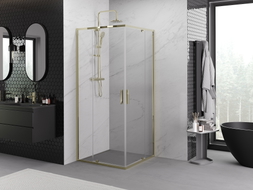 Mexen Exo-R Duo квадратна душ кабина с отваряеми врати 100 x 100 см, прозрачна,