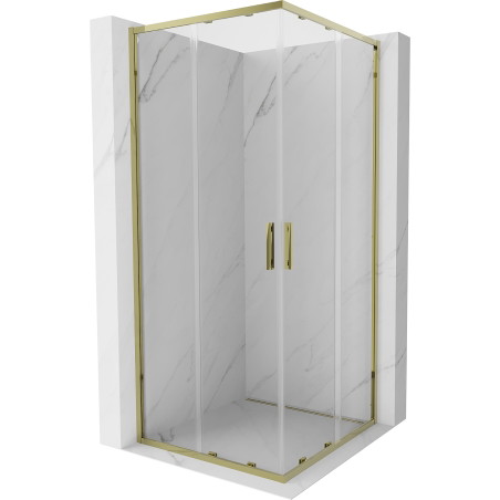 Mexen Exo-S Duo квадратна душ кабина с плъзгащи врати 80 x 80 см, прозрачна,