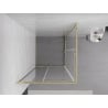 Mexen Exo квадратна плъзгаща се душ кабина 80 x 80 см, прозрачна, златна - 8111-080-080-50-00