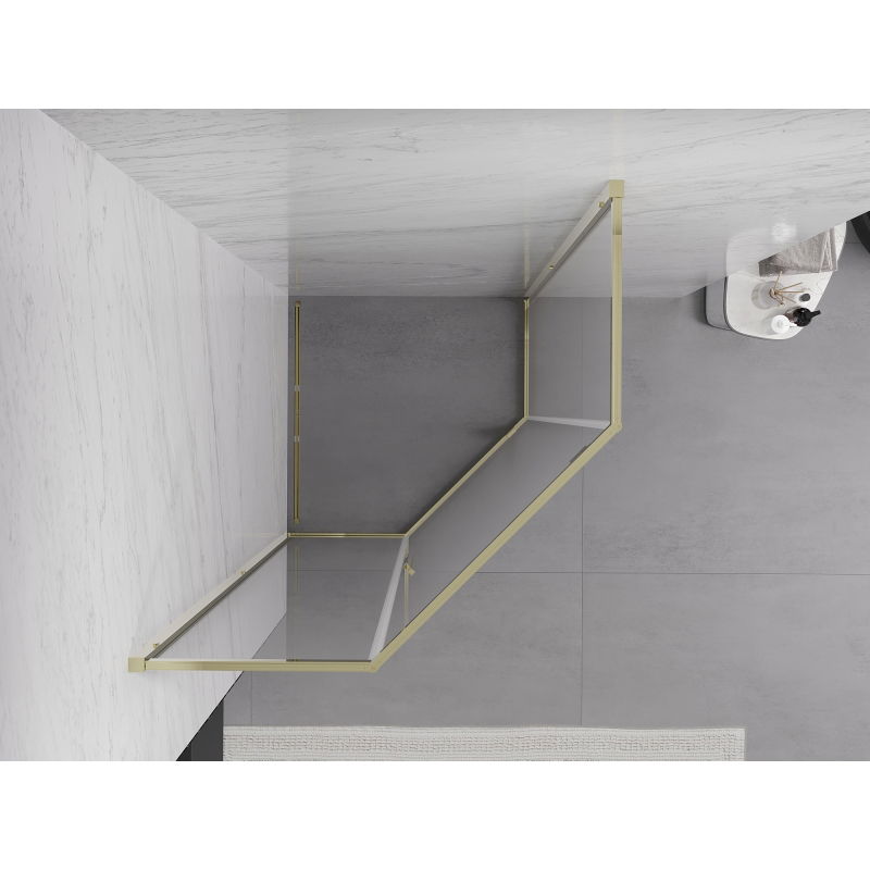 Mexen Exo петстенна душ кабина, прозрачна, 80 x 80 см, златна - 812-080-080-50-00