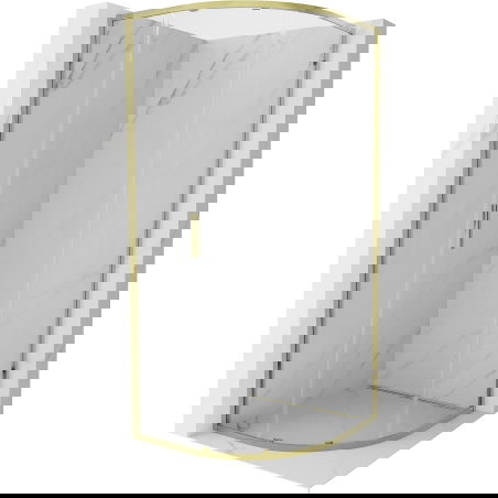 Mexen Exo полукръгла плъзгаща се душ кабина 70 x 70 см, прозрачна, златна - 8131-070-070-50-00