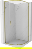 Mexen Exo полукръгла душ кабина плъзгаща се 80 x 80 cm, прозрачна, златна - 8131-080-080-50-00