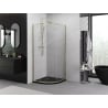 Mexen Exo полукръгла душ кабина плъзгаща се 80 x 80 cm, прозрачна, златна - 8131-080-080-50-00
