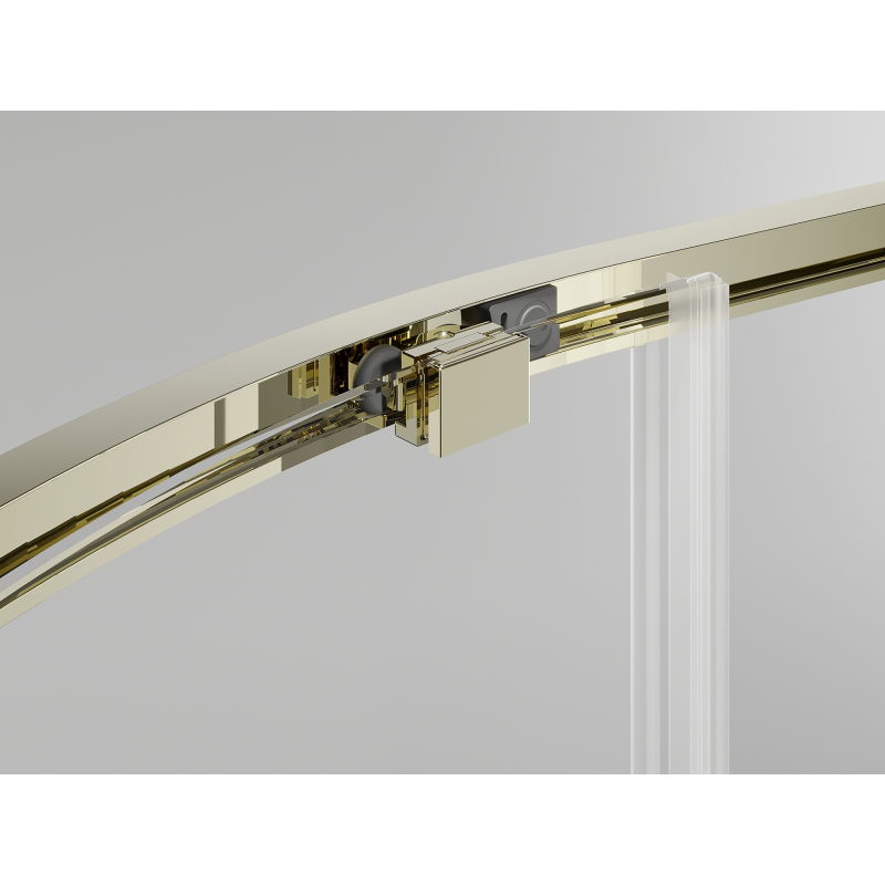 Mexen Exo полукръгла плъзгаща се душ кабинка 100 x 80 cm, прозрачна, златна - 8131-100-080-50-00