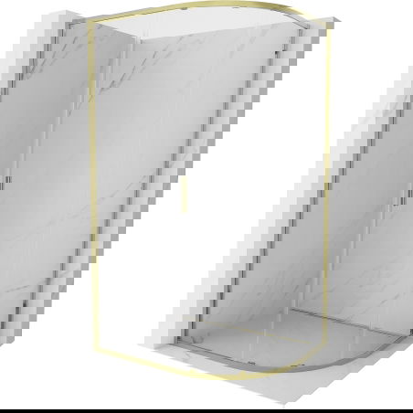 Mexen Exo асиметрична разтегателна полукръгла душ кабина 120 x 90 см,