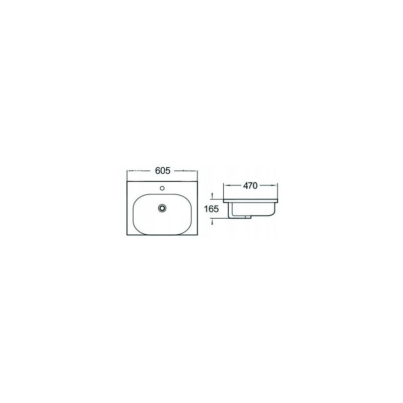 Mexen Erika мивка за вграждане в плот 60 x 47 см, бяла - 25526000