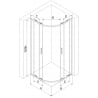 Mexen Exo полукръгла плъзгаща се душ кабина 80 x 80 cm, прозрачна, златна - 8132-080-080-50-00